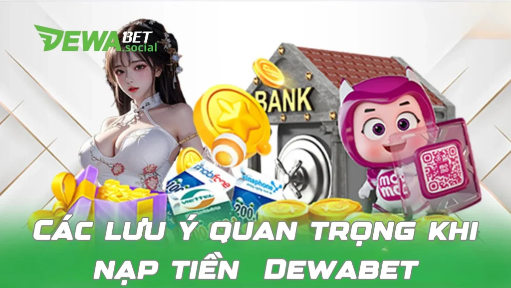 Các lưu ý quan trọng khi nạp tiền tại Dewabet